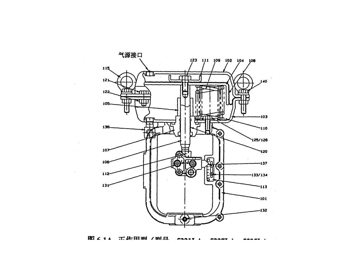 KOSO 5200LA / 501G Pneumatic Guided Control Valve — technical illustration